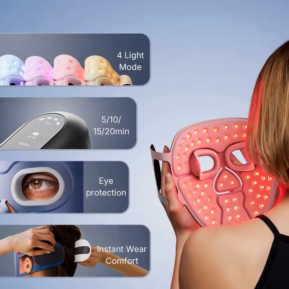 Four light modes, 5-20 min timer, eye protection