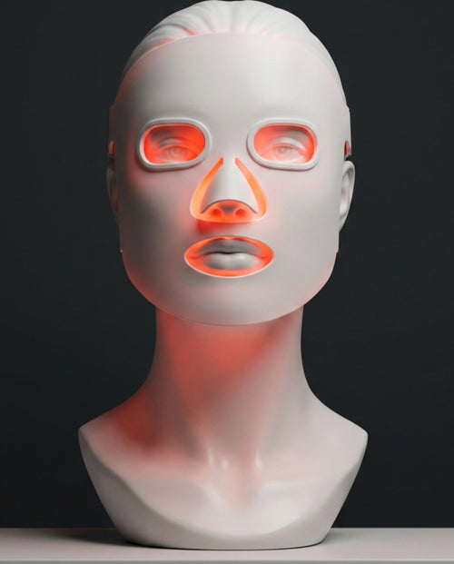 White Jade red light mask worn